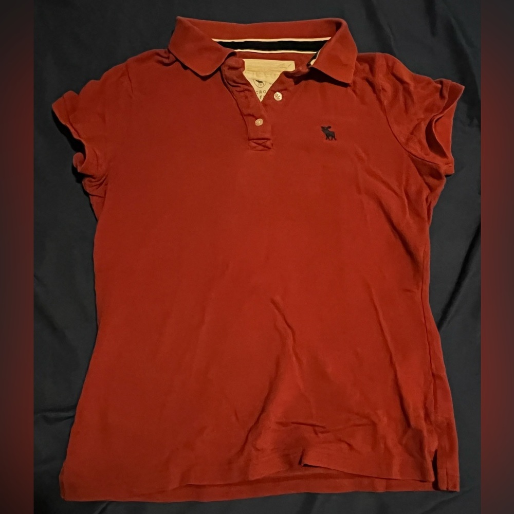 Red Abercrombie & Fitch Vintage polo collar shirt